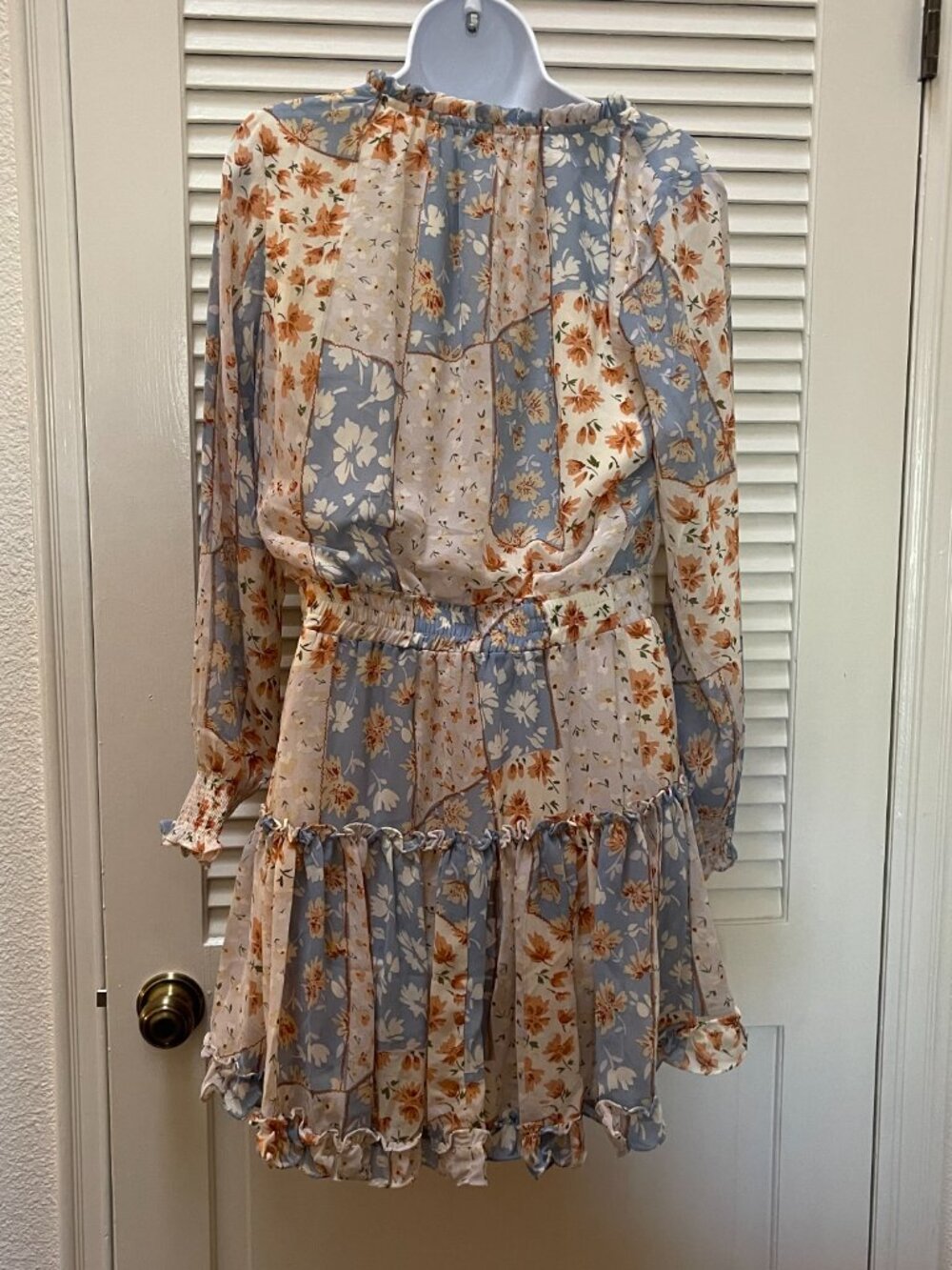 Boho Floral Cottagecore Mini Dress Romantic Ruffle Size S - Picture 3 of 10